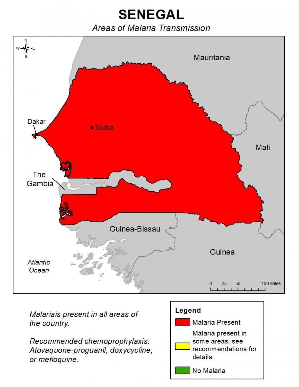 mapa Senegal malaria