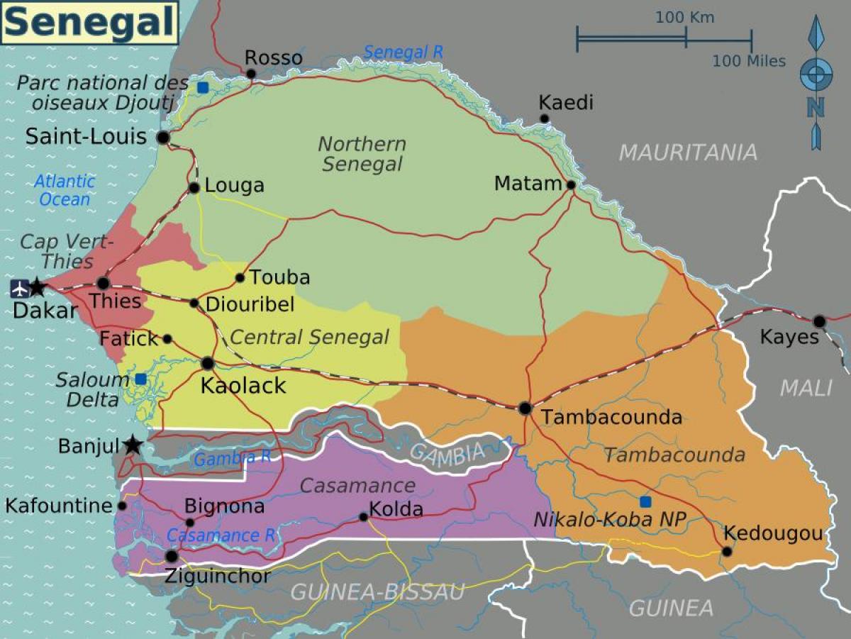 mapa politiko Senegal