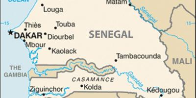 Mapa Senegal eta inguruko herrialdeetan