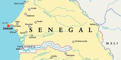 Senegal ibaiaren afrika mapa