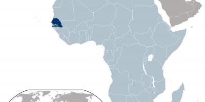 Mapa Senegal kokapena munduarekin