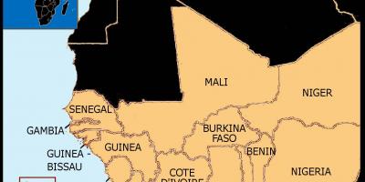 Mapa Senegal mapa mendebaldeko afrikan